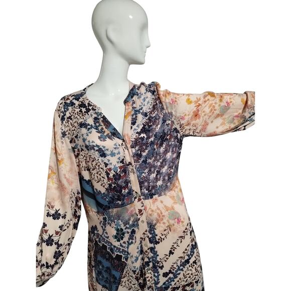 Soft Surroundings Floral Viscose Maxi Casual Beach Resortwear Button up Dress - Picture 3 of 12